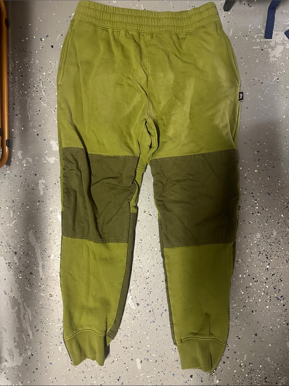 Stussy Olive Green Panel Track Joggers